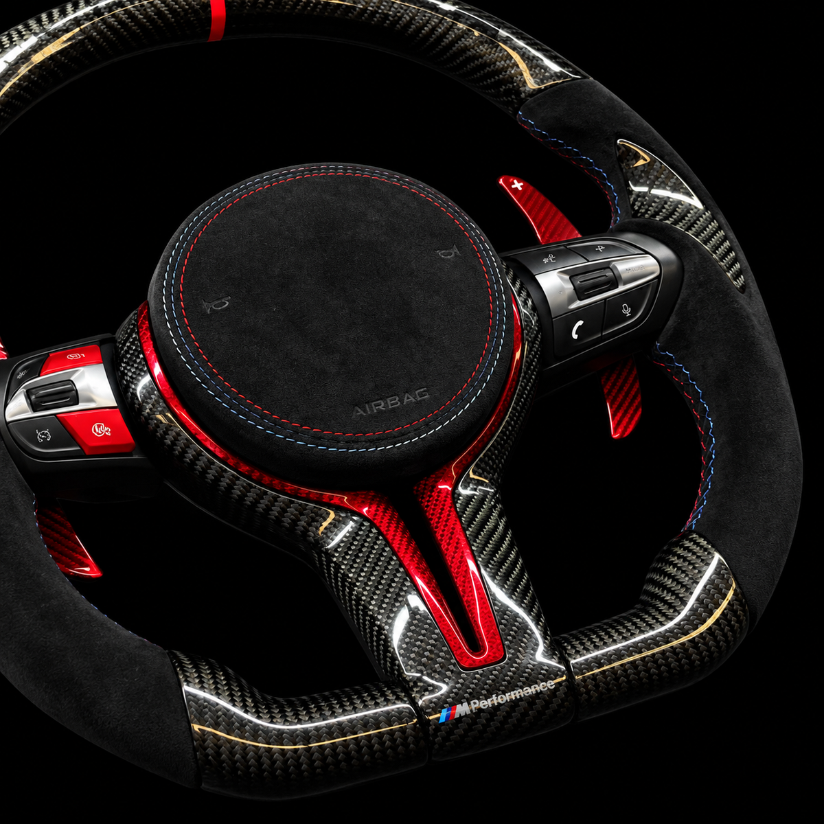 Volante Fibra de Carbono BMW LED