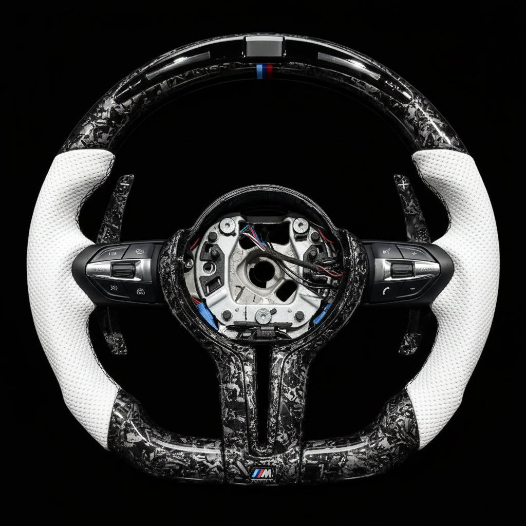 VOLANTE BMW FIBRA CARBONO PLATEADA