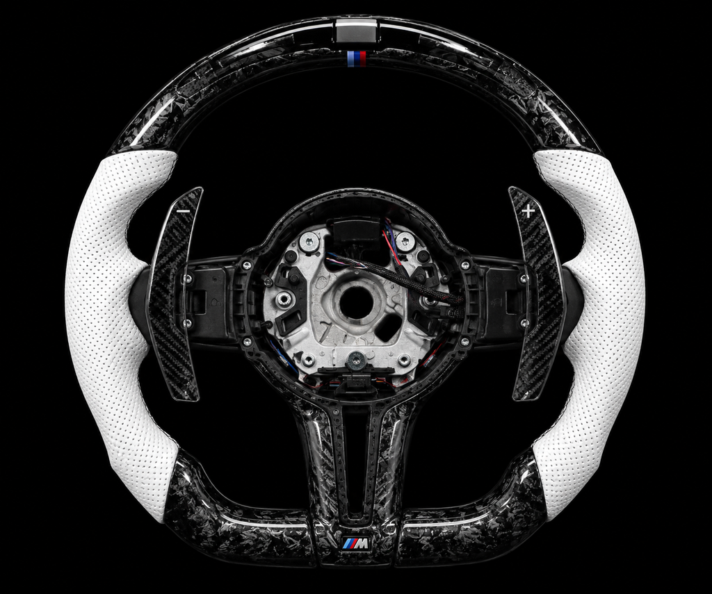 VOLANTE BMW FIBRA CARBONO PLATEADA