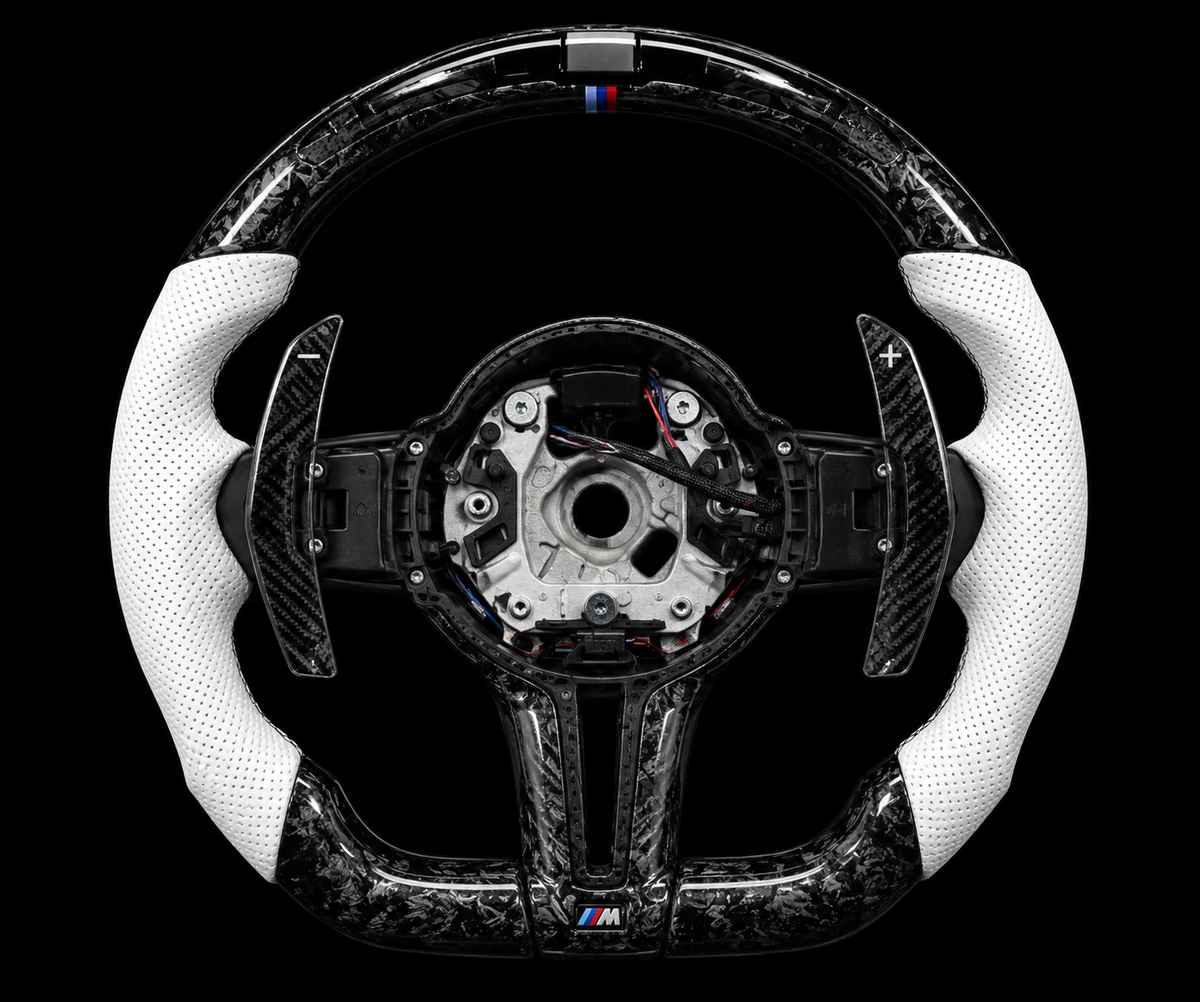 VOLANTE BMW FIBRA CARBONO PLATEADA