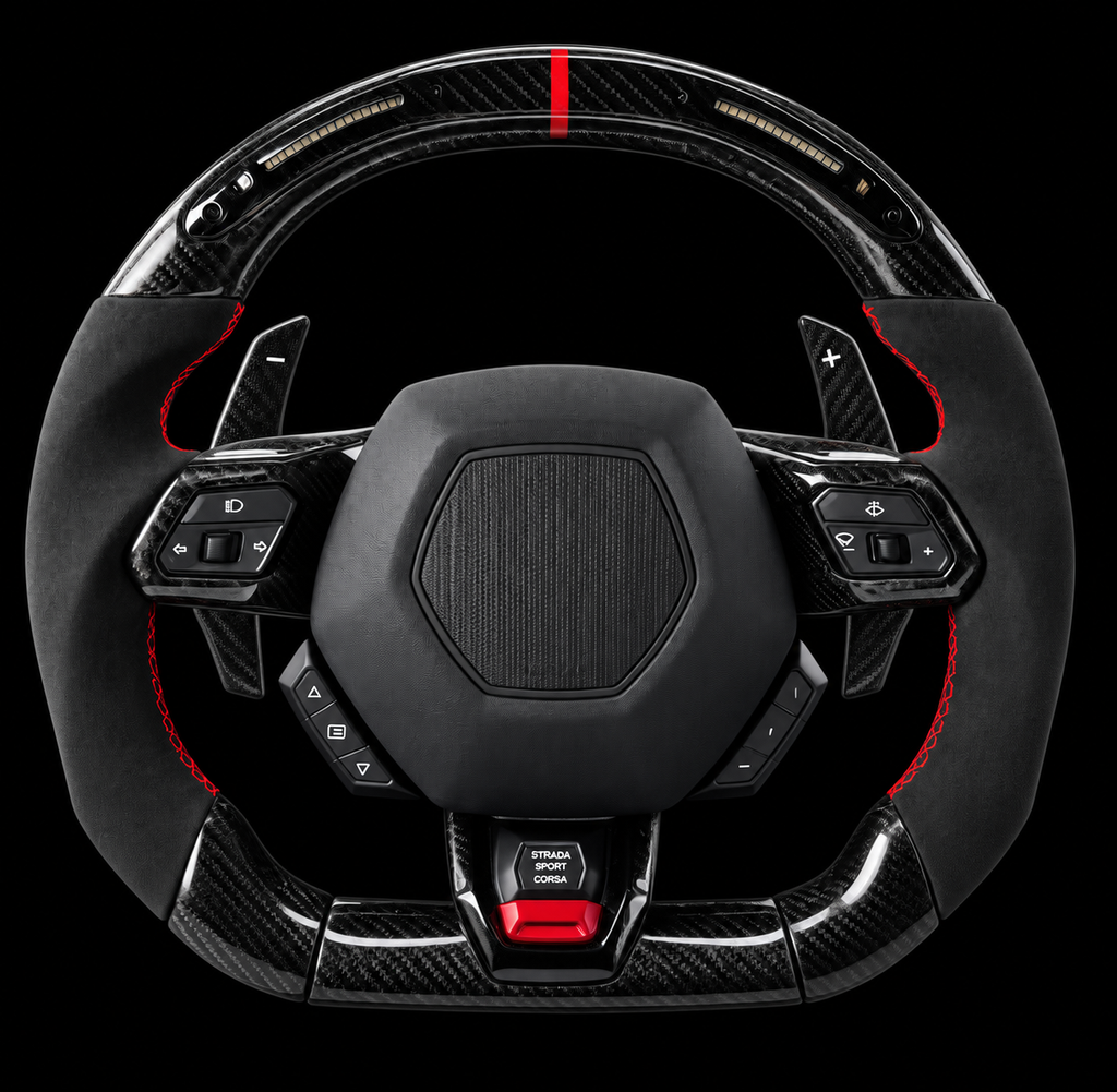 VOLANTE LAMBORGHINI FIBRA CARBONO LED